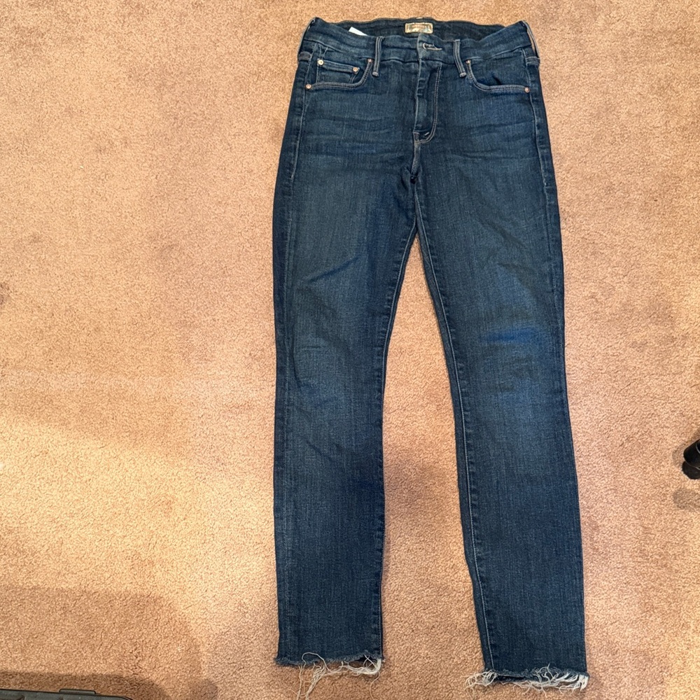 MOTHER Dark Indigo Skinny Jeans